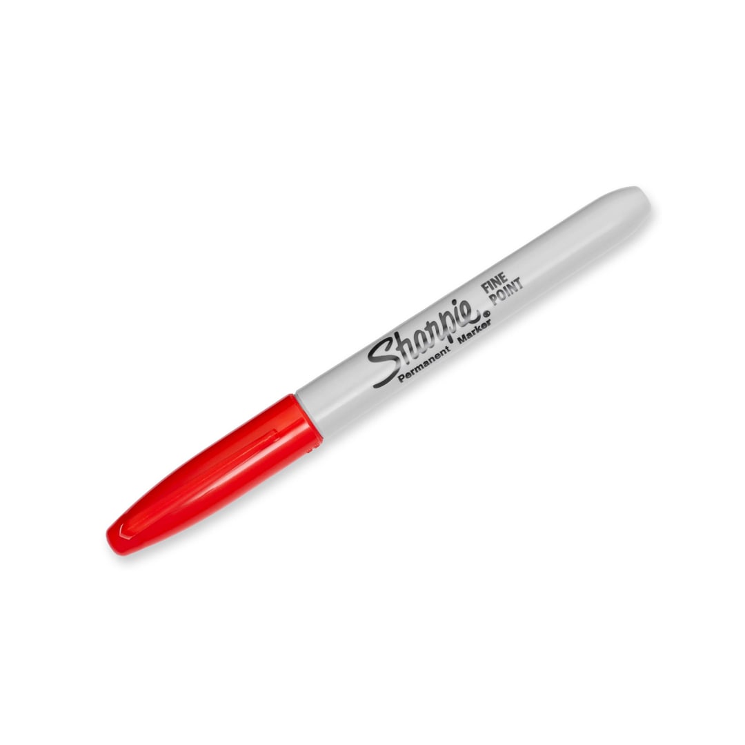 Sharpie® Permanent Marker, Fine Point, Red, 1 Count