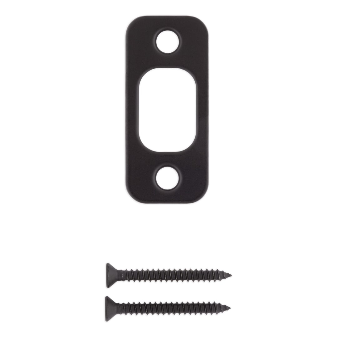 Deadbolt Round Corner Strike 1" x 2-1/4" for Matte Black or Venetian Bronze Finish
