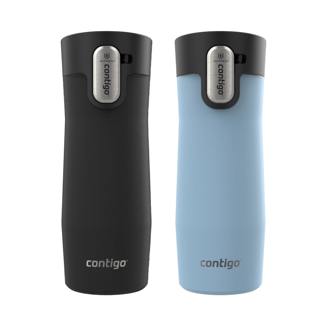 Contigo AUTOSEAL West Loop Vacuum-Insulated Stainless Steel Travel Mug with Easy-Clean Lid, 16 oz (473 mL), 2-Pack