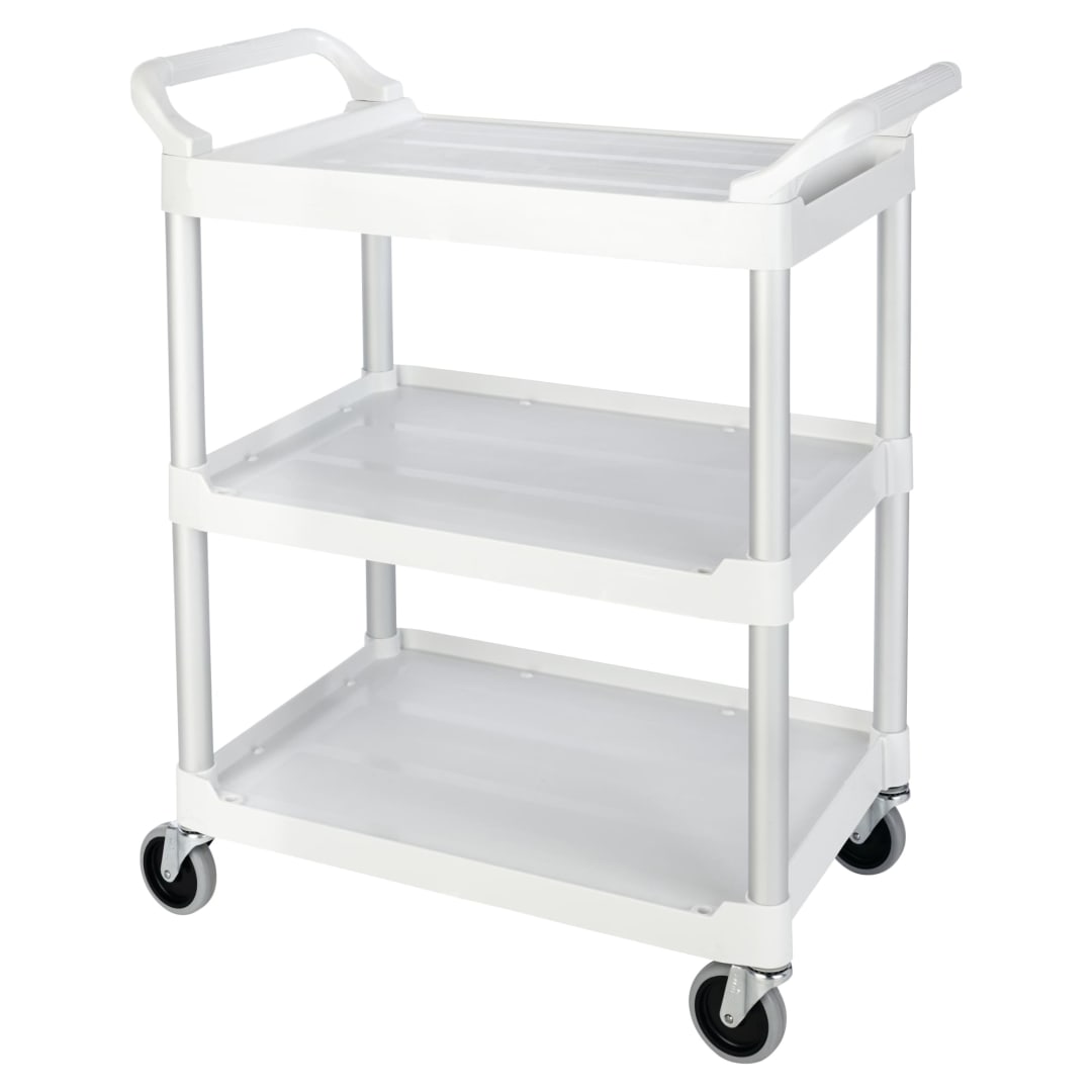 Service Cart with 4 In Swivel Casters, White