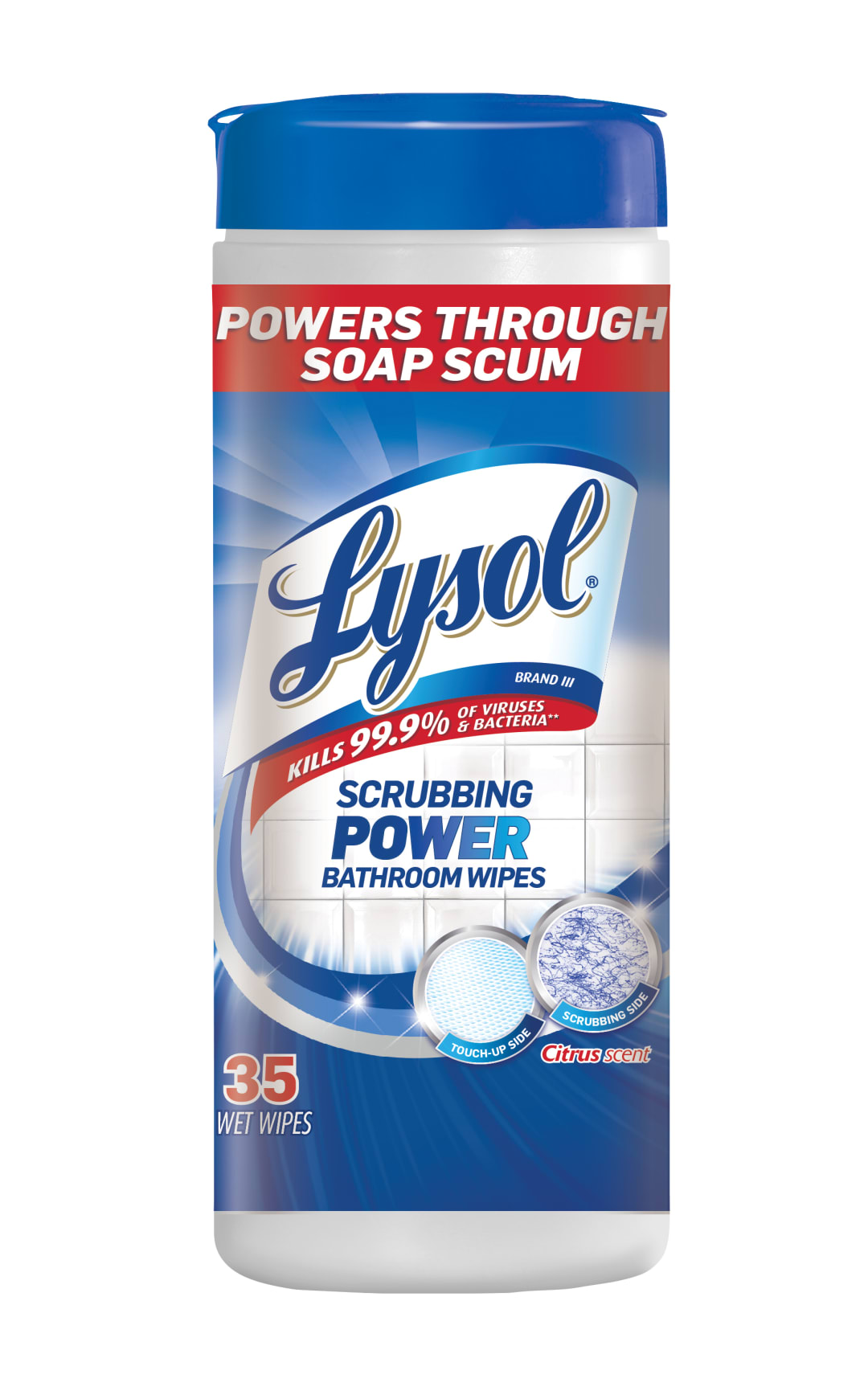 LYSOL® Scrubbing Power Bathroom Wipes - Citrus 12/35 ct.