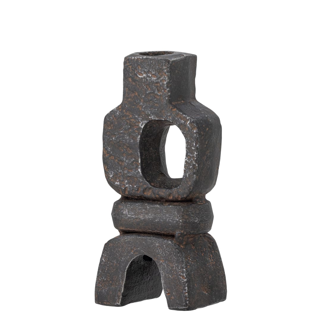 82061733 - Sanah Candle Holder, Black, Cast Iron STOCK: 3