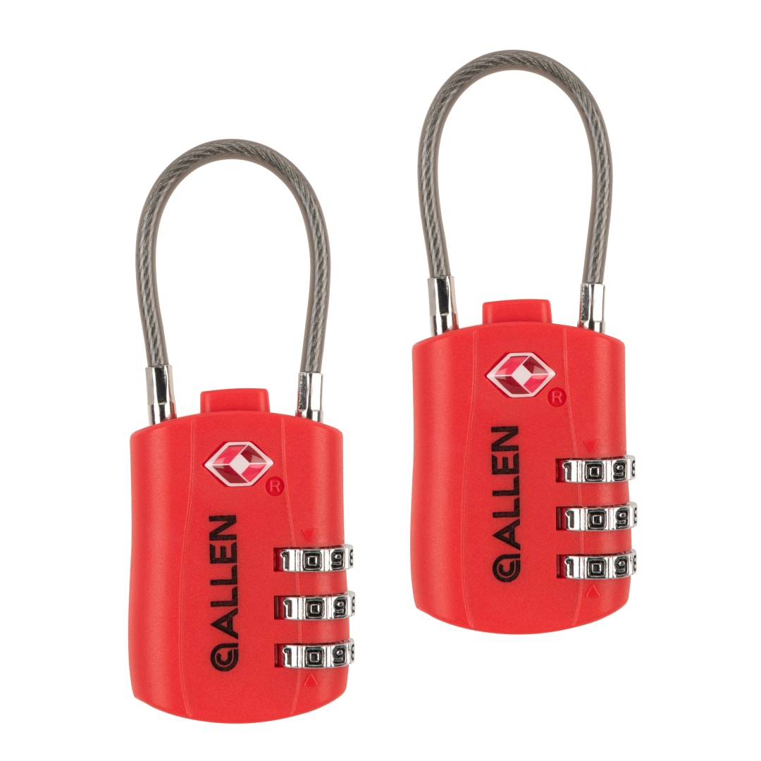 Allen Company TSA-Recognized Combination Luggage Lock, Small, Red, 2-Pack