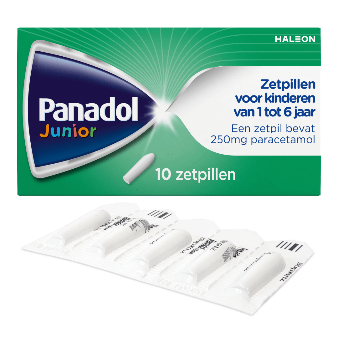Panadol Junior Zetpillen, 250mg paracetamol, 10 stuks