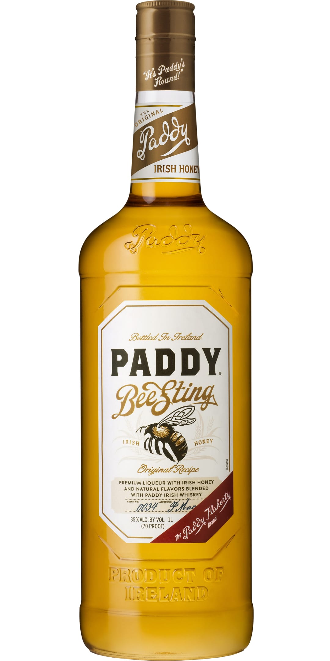 Paddy Honey Irish Whiskey 1l 70 Proof