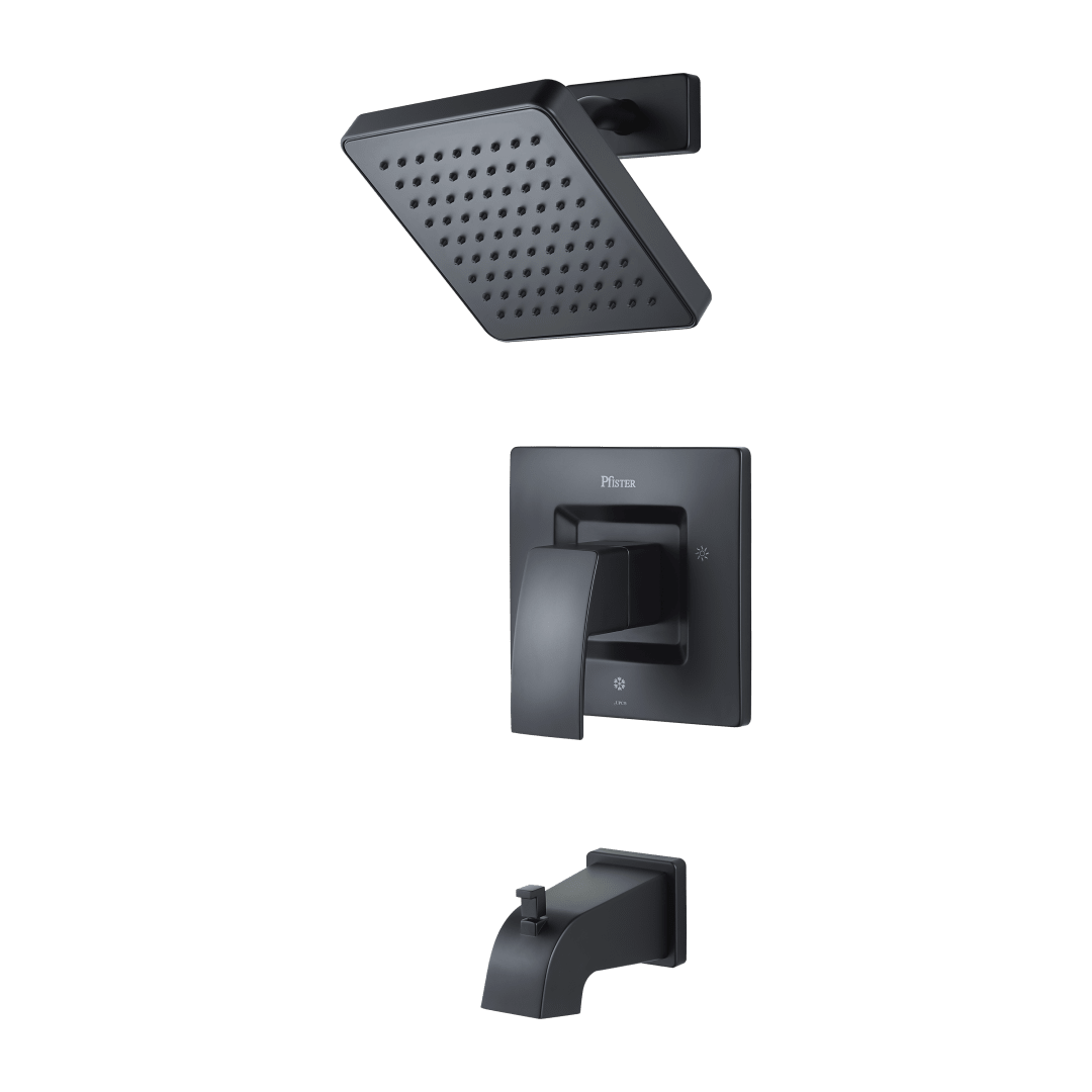 Kenzo 1-Handle Tub & Shower Trim Kit in Matte Black