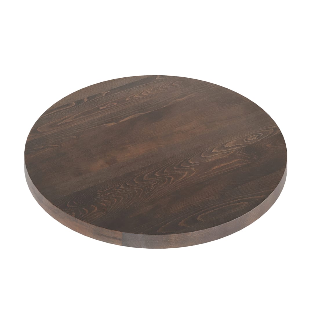 Bennett 30 Inch Round Solid Wood Indoor 1.5 Inch Thick Rectangular Tabletop in Dark Brown