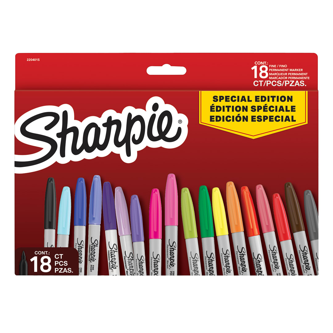 Sharpie Permanent Marker Set, Limited Edition Colour Assortment, Fine Point, 18 Count