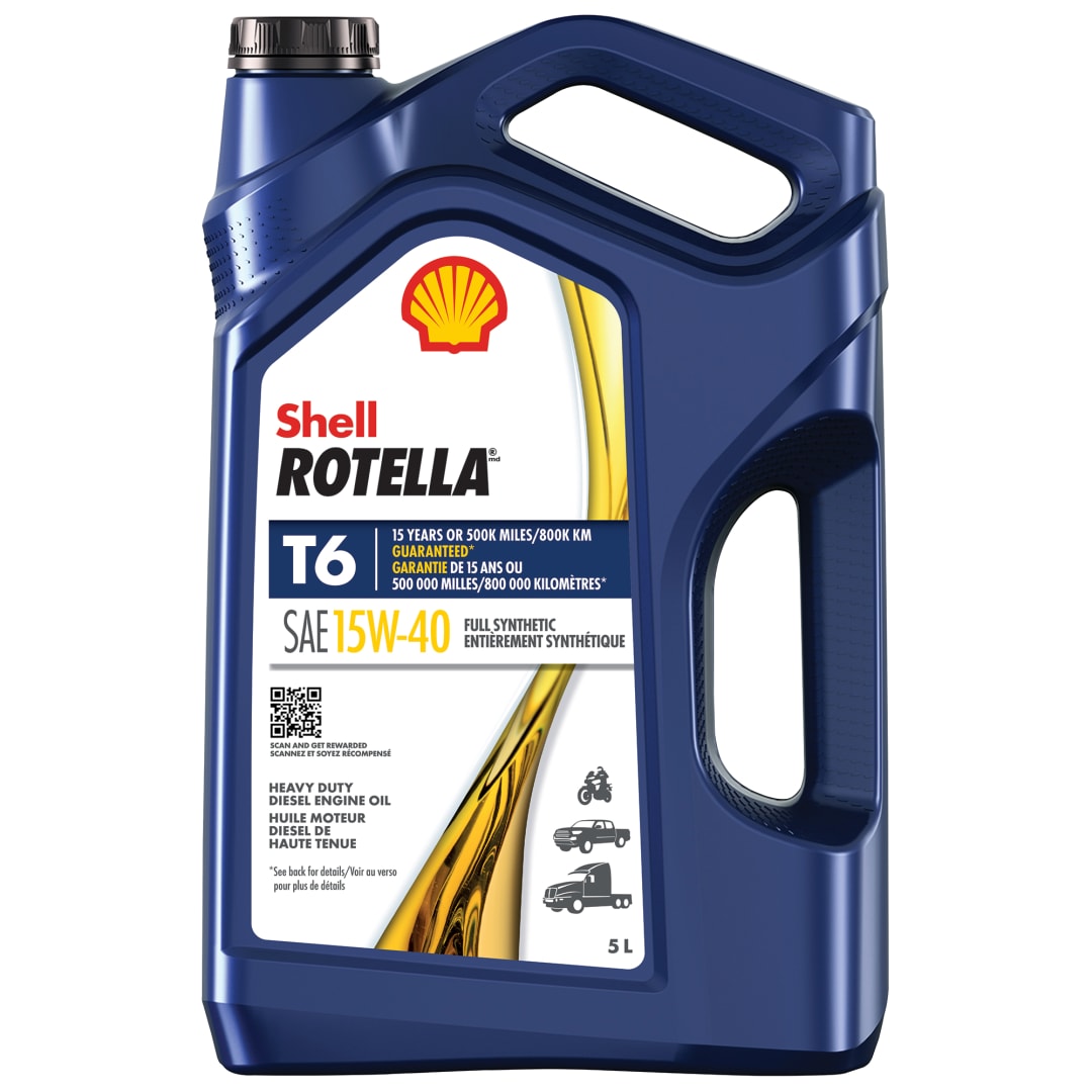 Shell Rotella T6 Full Synthetic 15W-40 Diesel Engine Oil, 5 Litre