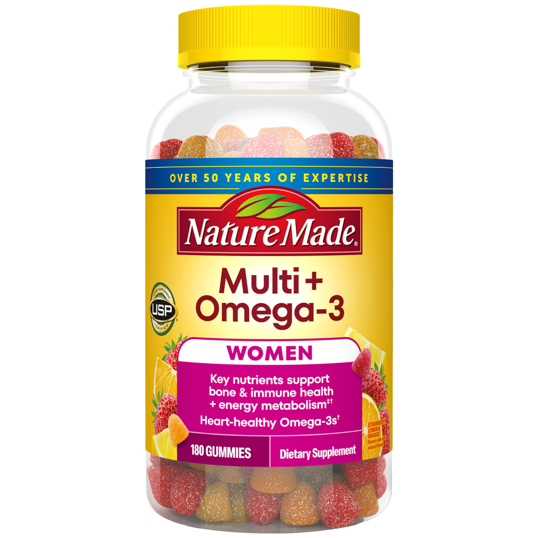Nature Made Womens Gummy Multivitamins with Omega-3, Multivitamin for Women for Daily Nutritional Support, 180 Gummies, 90 Day Supply