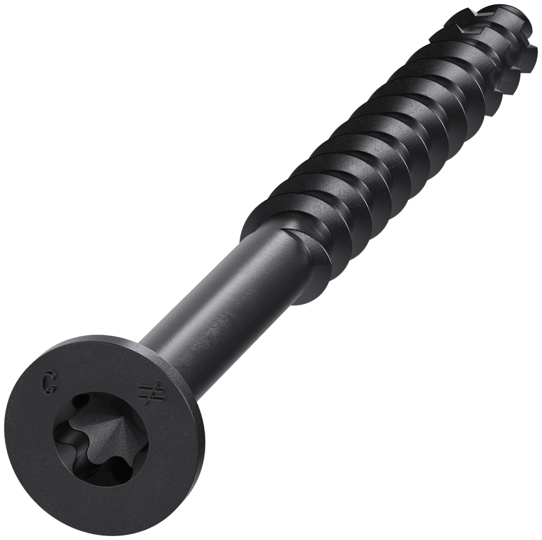 Simpson Strong-Tie TNTBL18234TF Titen Turbo™ — 3/16 in. x 2-3/4 in. 6-Lobe Flat-Head Concrete and Masonry Screw, Black (100-Qty) (Pack of 5)