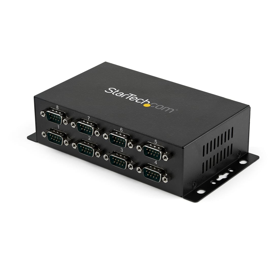 8-Port Wall/DIN Mount USB to RS232 Serial Hub