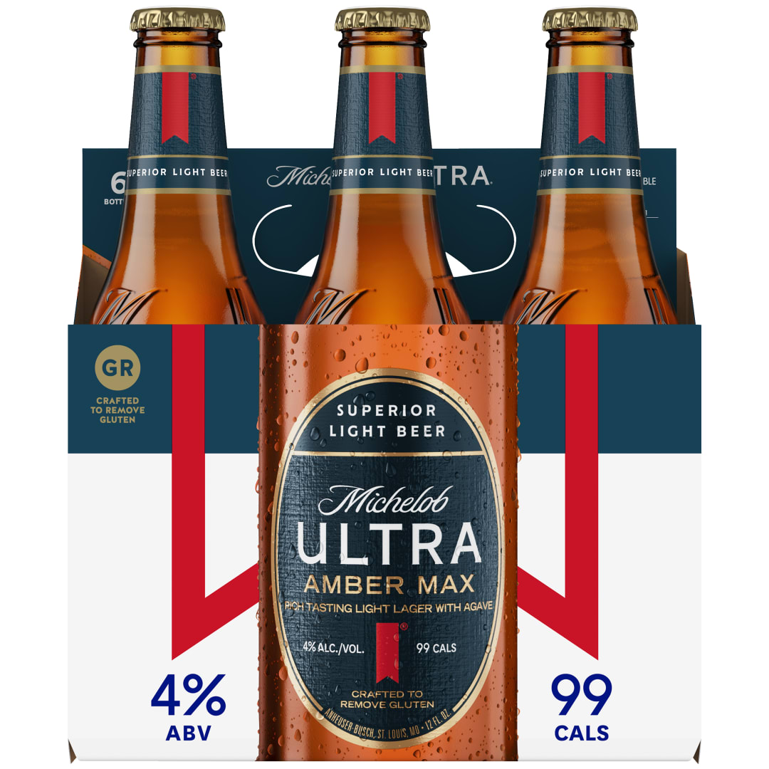 Michelob ULTRA Amber Max American Lager Beer 6 Pack, 12 fl oz Bottles