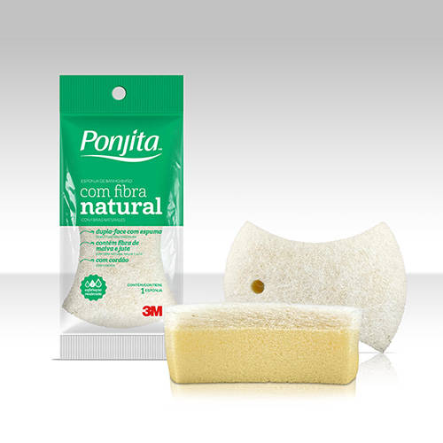 Esponja de Banho com Fibra Natural Dupla Face Ponjita™, 60 Unidades