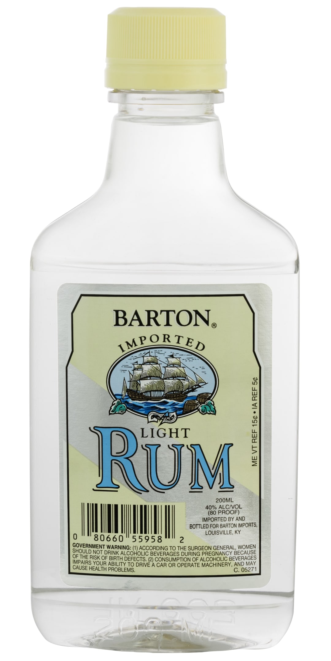 Barton Light Rum 200ml 80 Proof