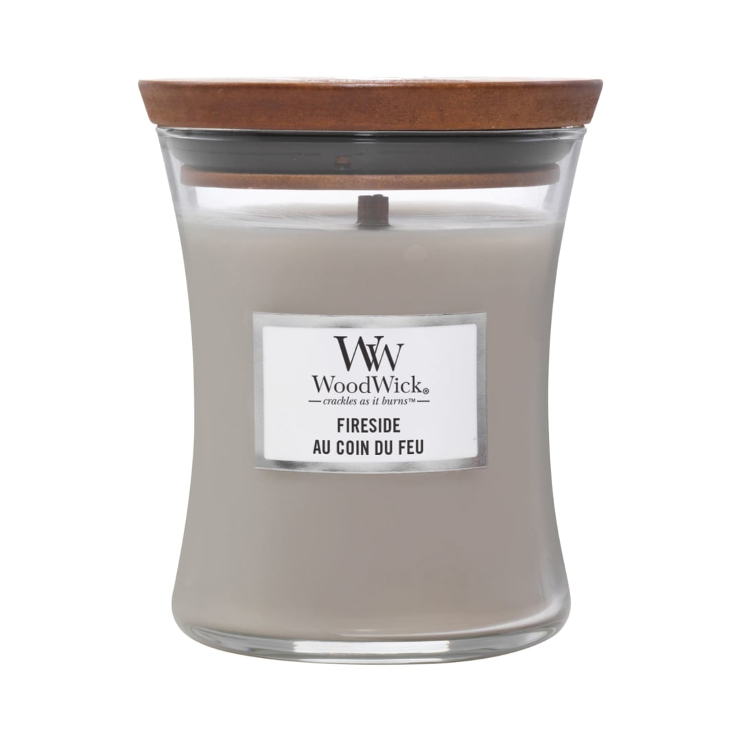 WoodWick® Medium Hourglass Scented Candle | Fireside | with Crackling Wick | Burn Time: Up to 60 Hours | Gifts for Women