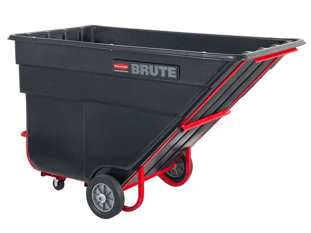 BRUTE Tilt Dump Truck/Trash Cart/Garbage Collection/Recycling, 2.5 Cubic Yard, Heavy Load Capacity, 2,300 lbs., Black , Distribution Centers/Warehouse/Manufacturing/Stadiums (FG104600BLA)