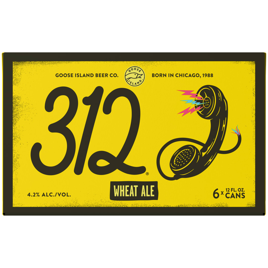 Goose Island 312 Urban Wheat Ale Craft Beer, 6 Pack Beer, 12 FL OZ Cans, 4.2% ABV