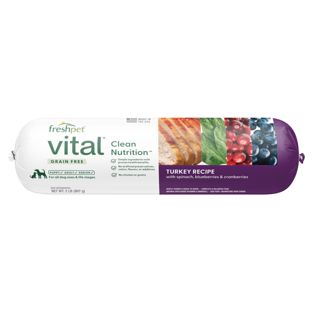 Freshpet Vital, Fresh Dog Food, Grain Free Turkey Recipe Roll, 2 lbs.