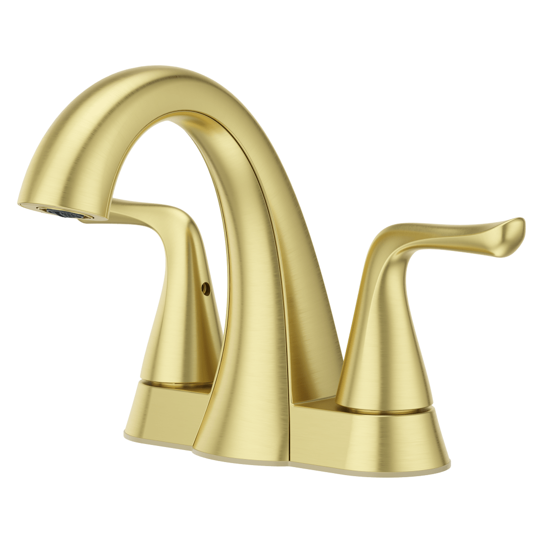 Willa 2-Handle 4" Centerset Bathroom Faucet in Brushed Gold