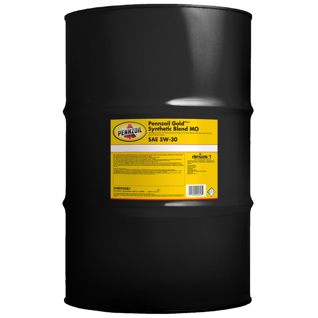 Pennzoil Gold Synthetic Blend 5W-30 Motor Oil, 55 Gallon Drum