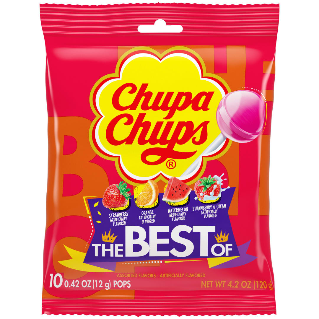 Chupa Chups The Best Of Lollipops Assorted Flavors 10 pc Peg Bag