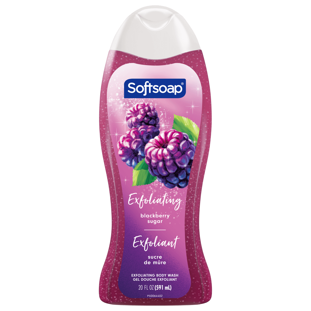 Softsoap Blackberry Sugar Exfoliating Scrub Body Wash, 591 mL