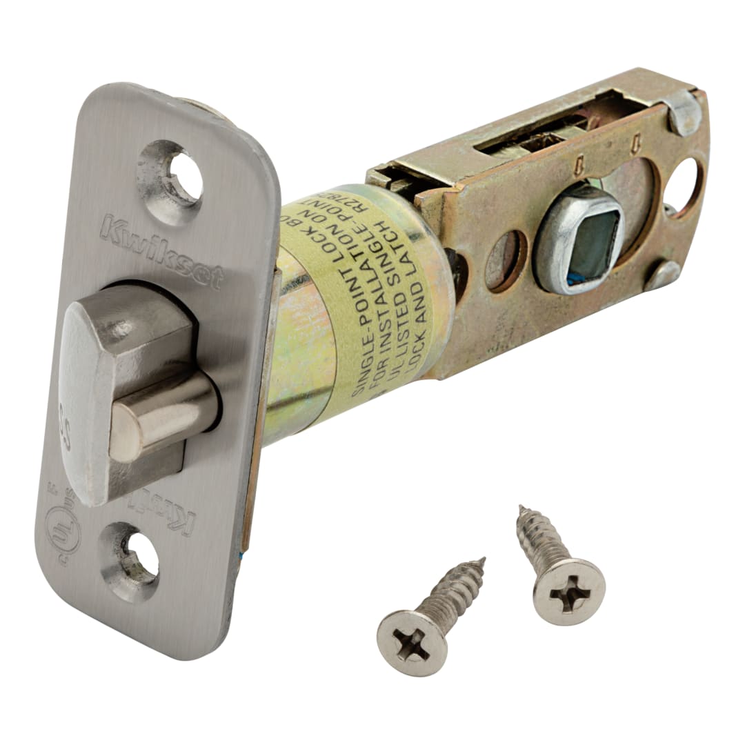 Round Corner UL Deadbolt Latch for Push Button Lever in Satin Nickel Finish
