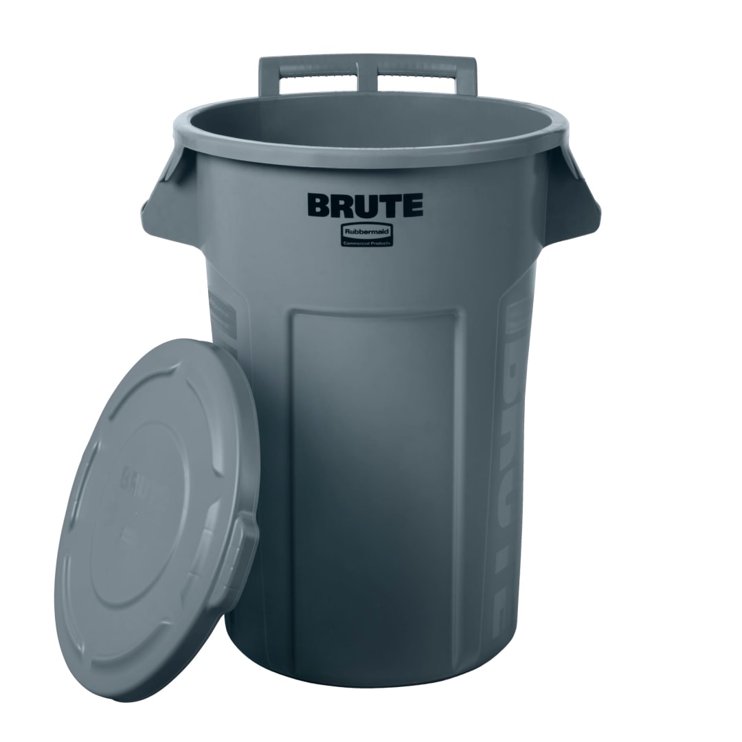 Rubbermaid® Commercial Vented Wheeled BRUTE® Container, 32 Gal Gray