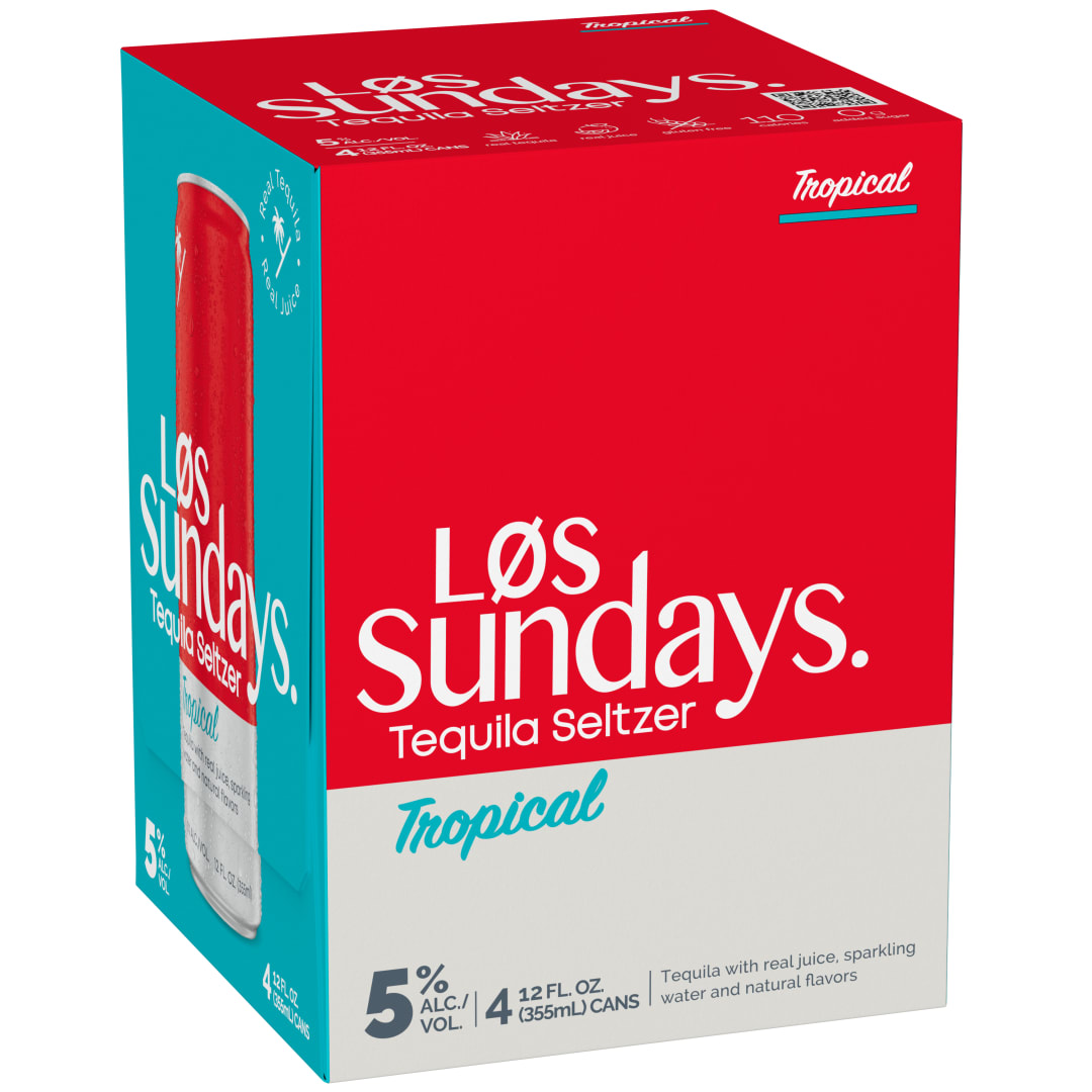 Los Sundays Tropical Tequila Seltzer 4 - 12 fl oz Cans