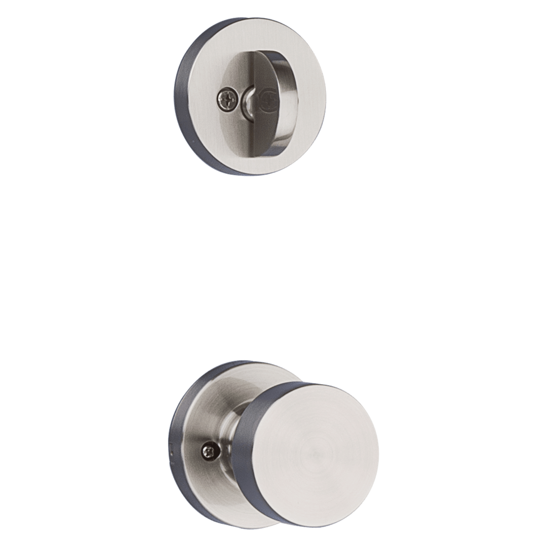 966 Single Cylinder Interior Pack w/ Round Rose Pismo Knob for Signature Series Handlesets in Satin Nickel