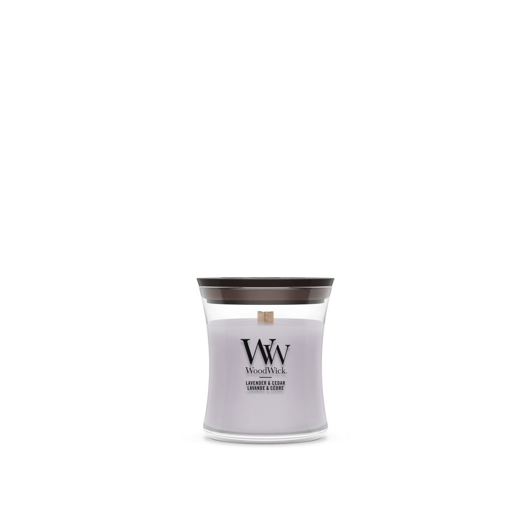 WoodWick | Vela Mini | Lavanda y Cedro | Gran regalo para mujeres