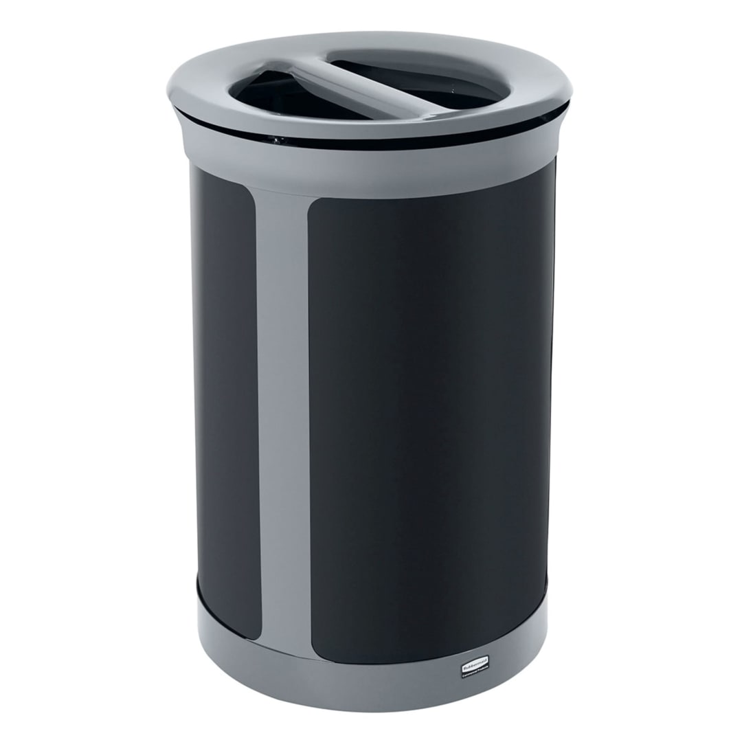 Rubbermaid Commercial Products Enhance 23 GAL Round Dual Stream, Pearl Gray/Umbra Gray