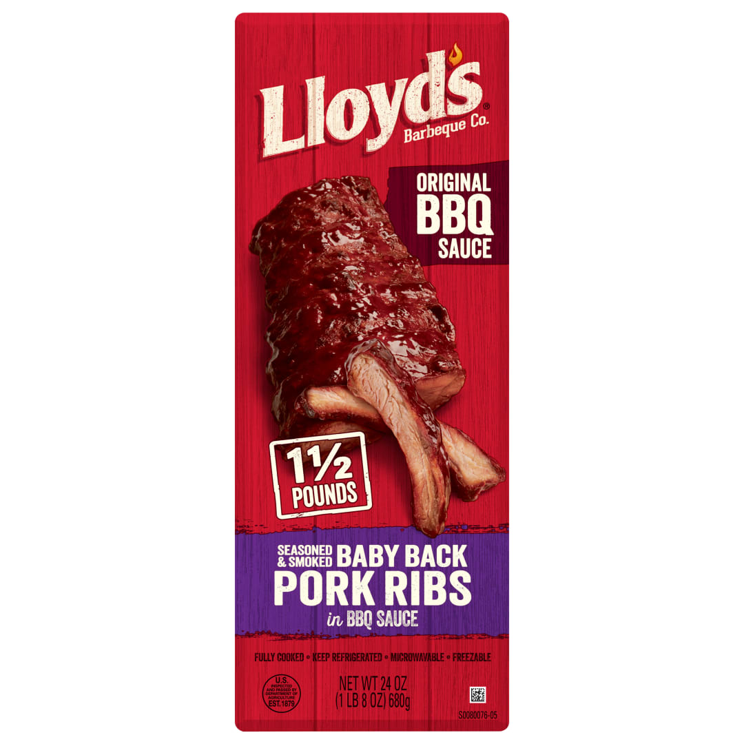 LLOYD'S Seasoned and Smoked Baby Back Pork Rib in Original BBQ Sauce