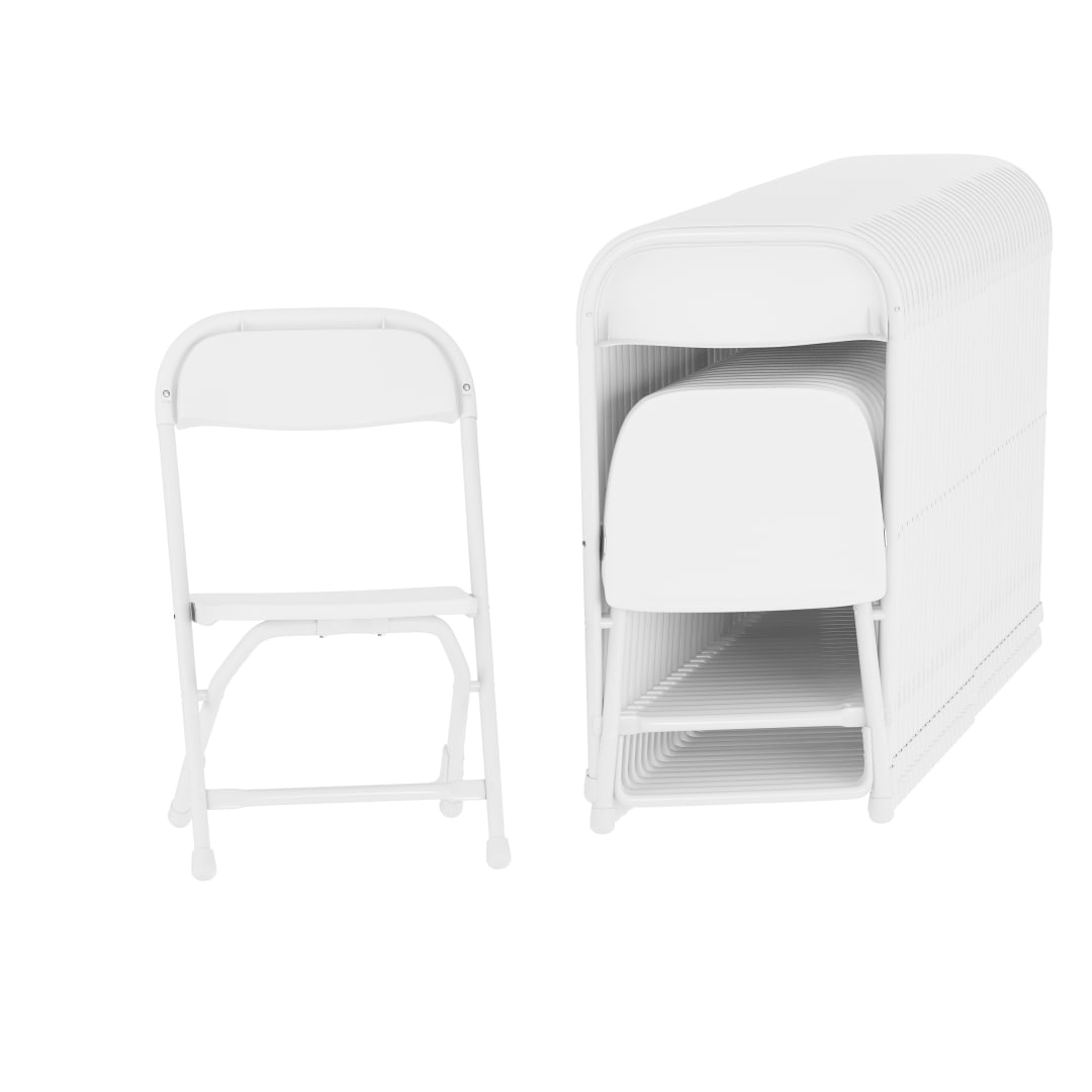 Timmy 40 Pack Kids White Plastic Folding Chairs with 11" Seat Height, Ages 2-4
