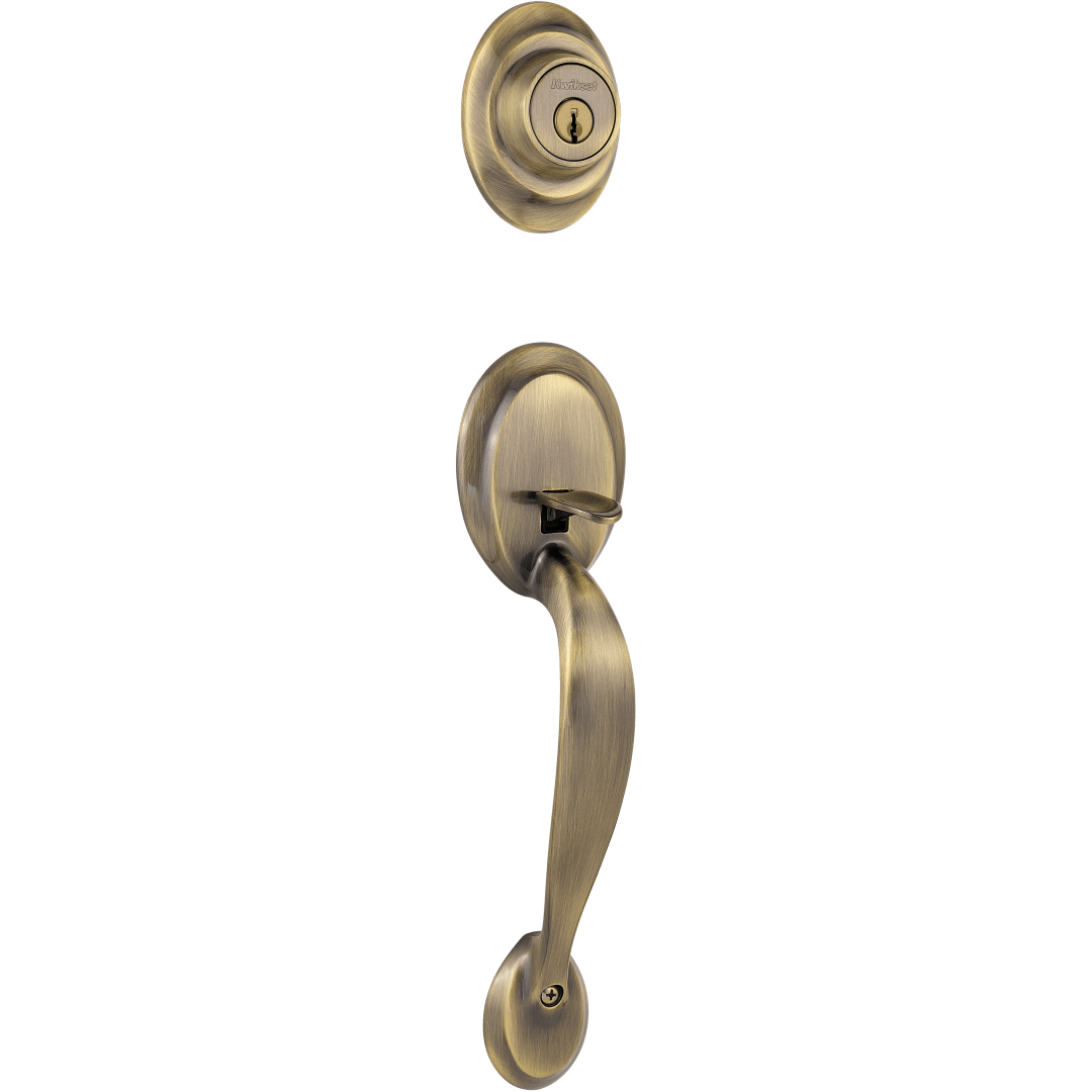 Dakota Single Cylinder Exterior Only Handleset in Antique Brass