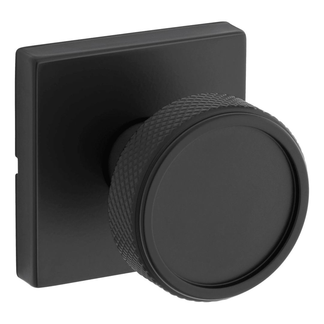 Raya Hall/Closet Doorknob with Square Rosette in Matte Black