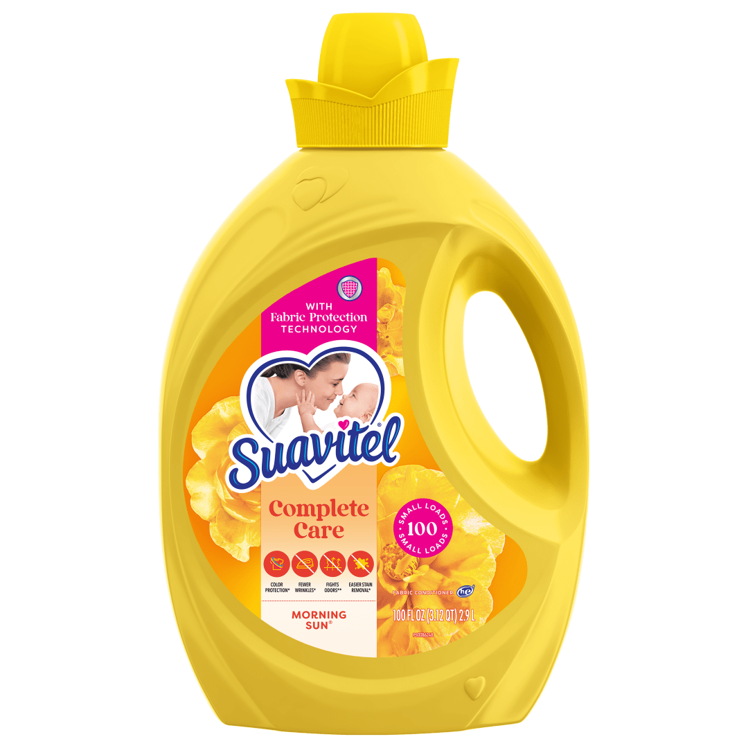Suavitel Complete Liquid Fabric Softener, Fabric Conditioner, HE Compatible, 100 Small Loads, Morning Sun Scent, 100 fl oz Bottle