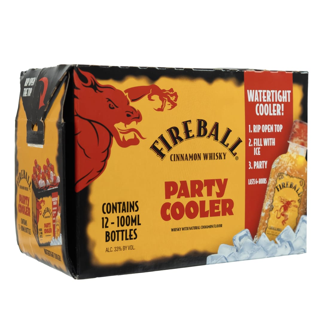 Fireball Cinnamon Whisky 12 Pack Party Cooler 100ml 66 Proof