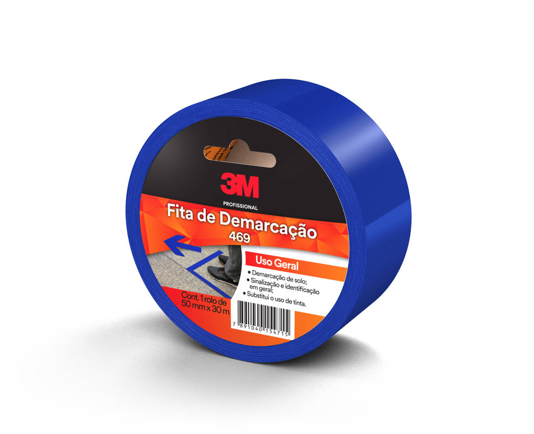 Fita de Demarcação Uso Geral 3M™ 469 – Azul, 50 mm x 30 m
