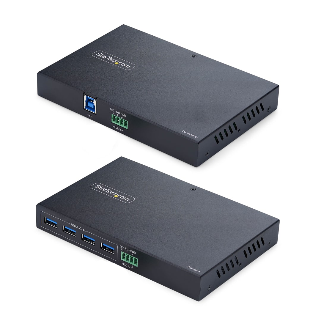 4-Port USB Over CAT6a/7 Extender - A to 4A 5Gbps - 100m