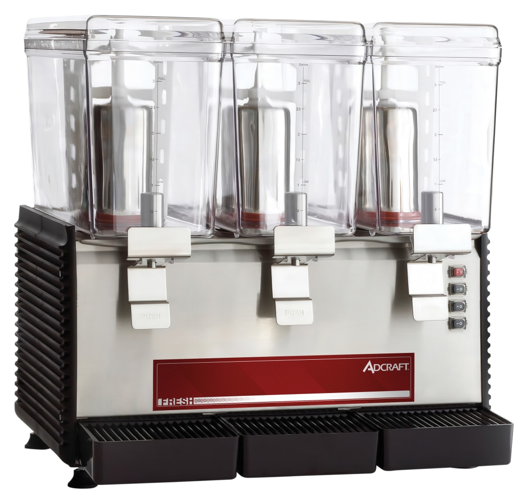 ADC3BRDD - Adcraft Refrigerated Drink Dispenser w/ triple 3-gallon bowls; 120v