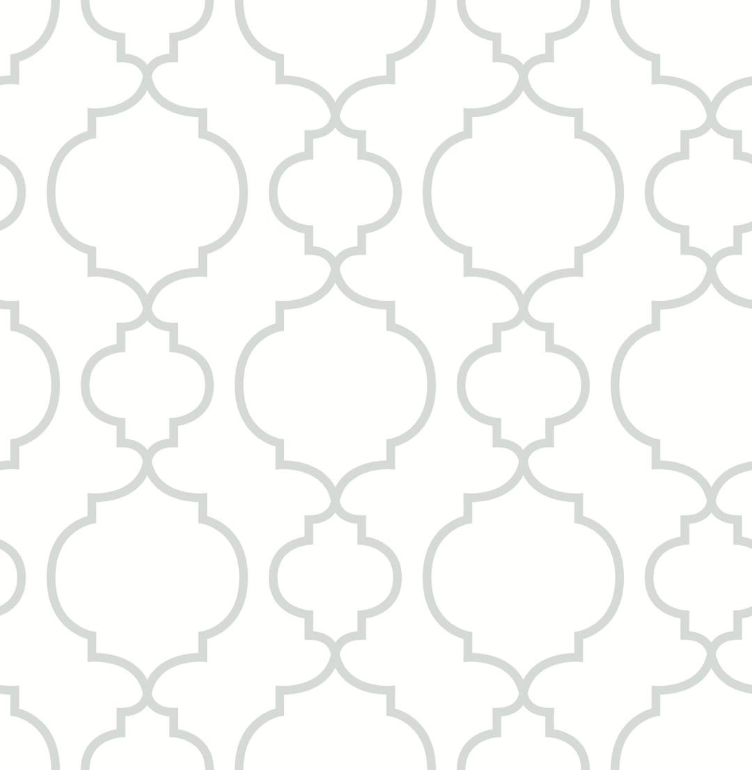 Desiree White Quatrefoil Wallpaper