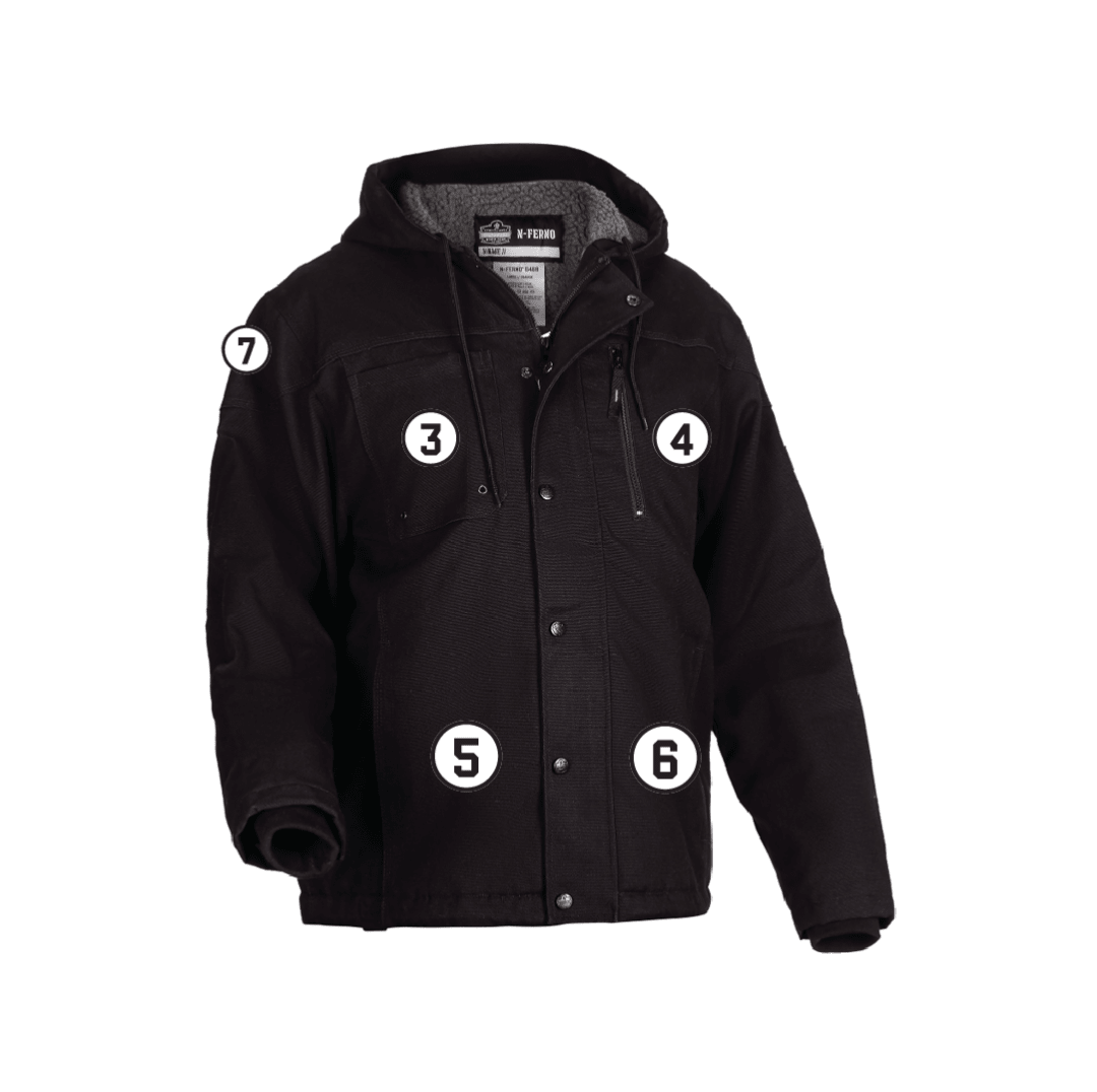 N-Ferno 6468 Heavy-Duty Duck Canvas Work Jacket - Sherpa Lined, Water Resistant