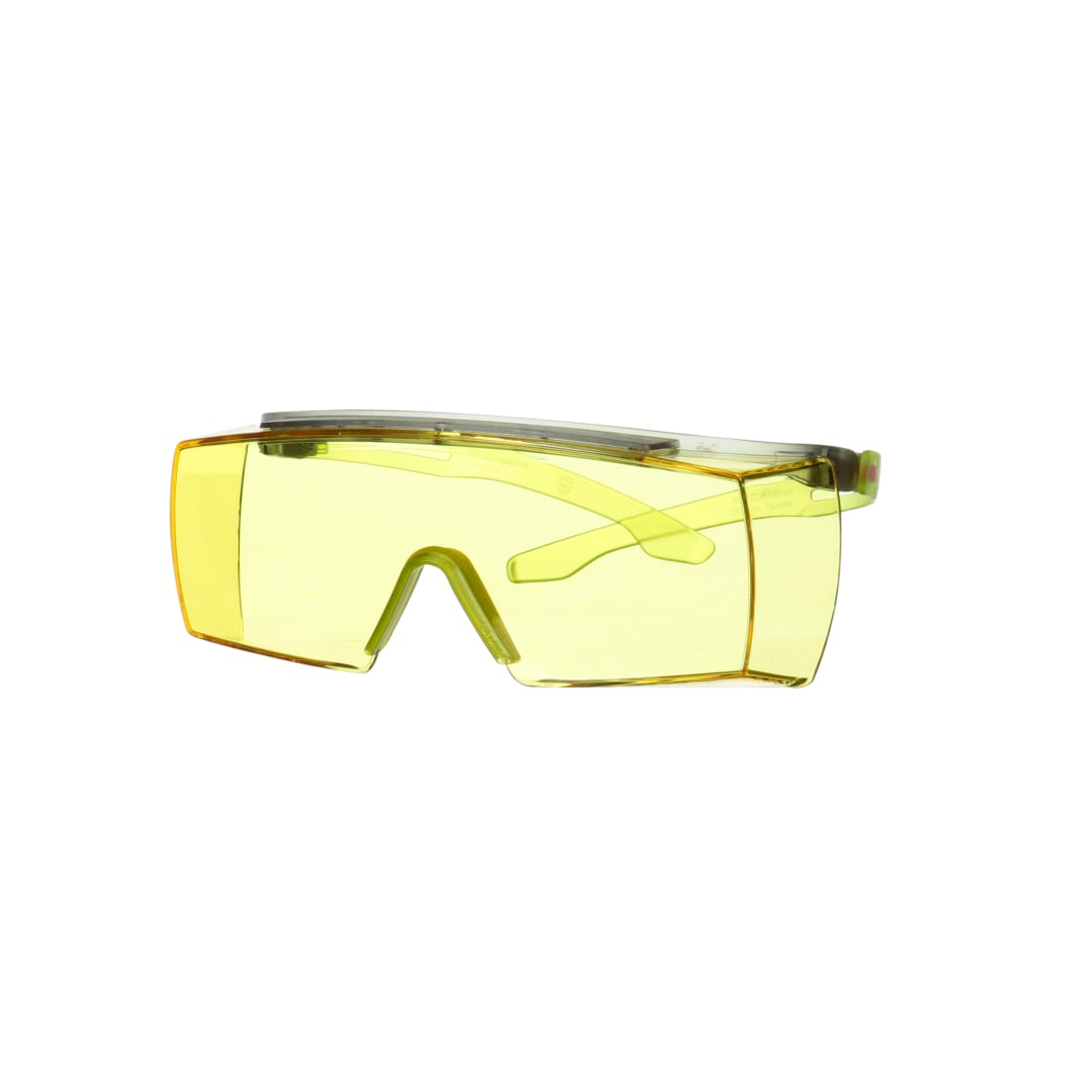 3M™ SecureFit™ 3700 Gözlük Üstü Gözlükler, Misket Limonu Yeşili Saplar, Scotchgard™ Buğu Önleyici (K ve N), Kehribar Lens, SF3703SGAF-GRN-EU, 20/Kutu