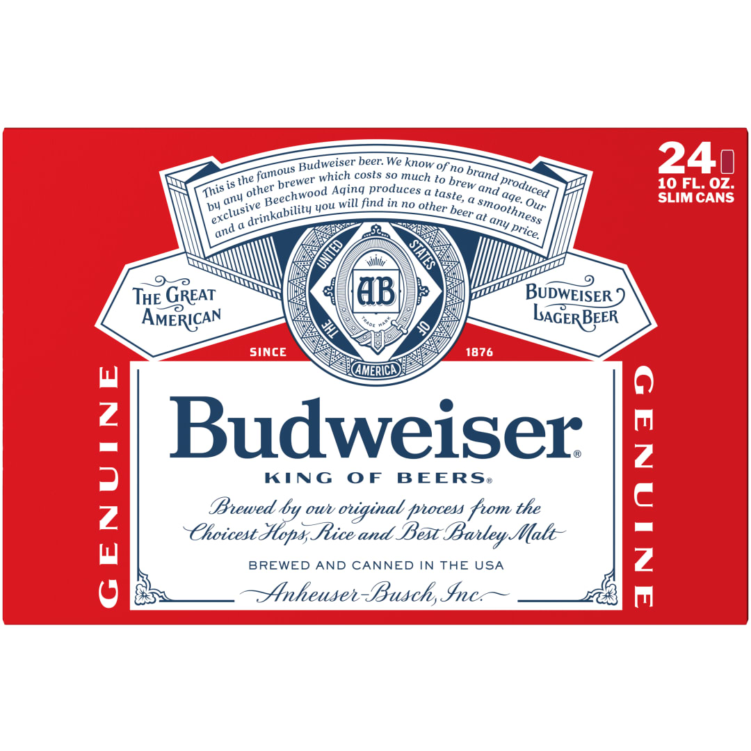 Budweiser American Lager Beer 24 Pack, 10 fl oz Cans