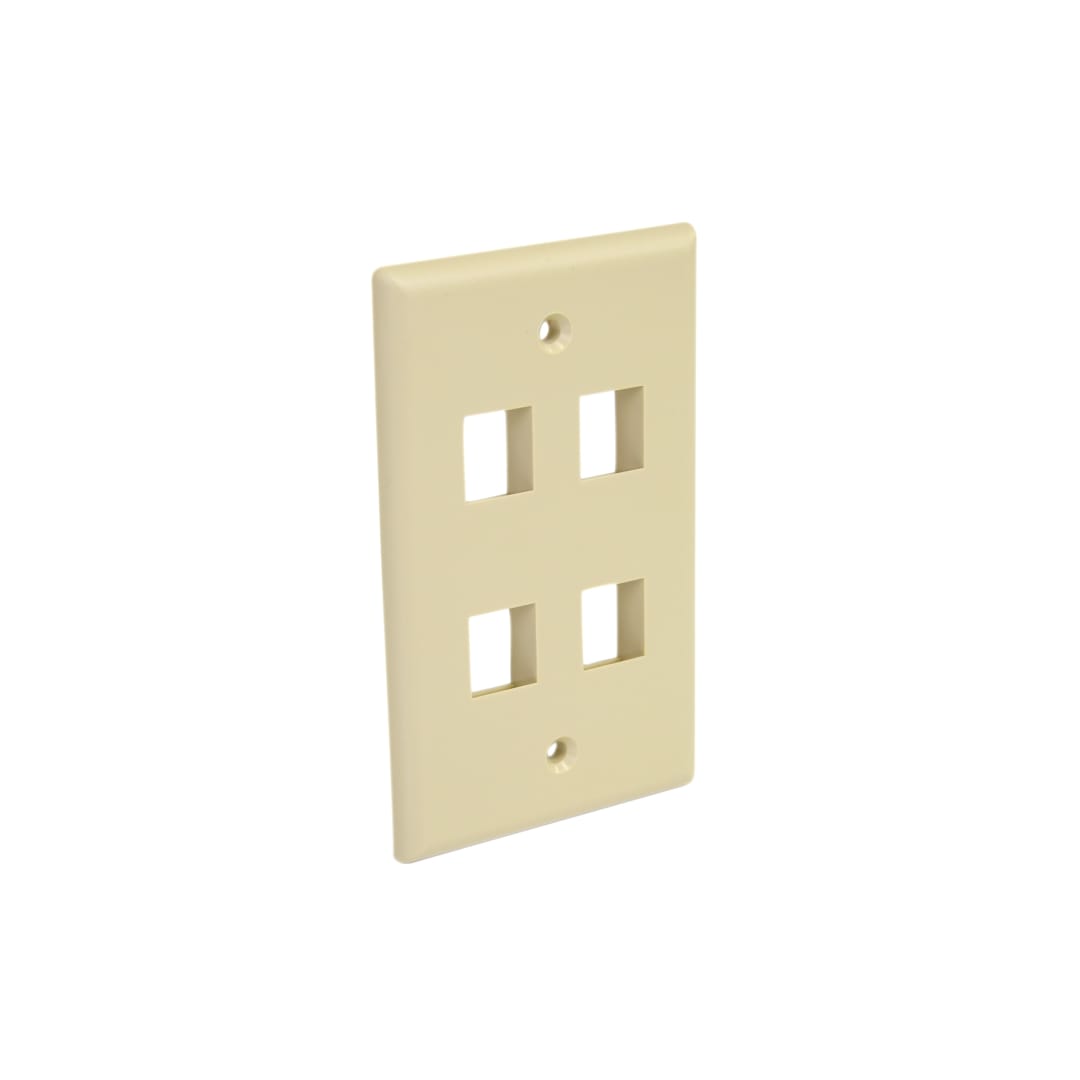 4 Outlet Universal Wallplate-Ivory