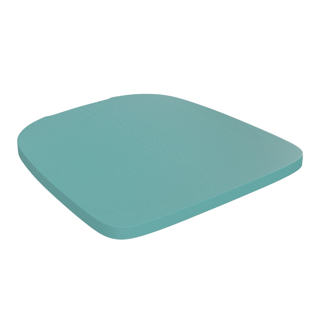 Perry Poly Resin Wood Seat with Rounded Edges for Colorful Metal Chairs and Stools in Mint