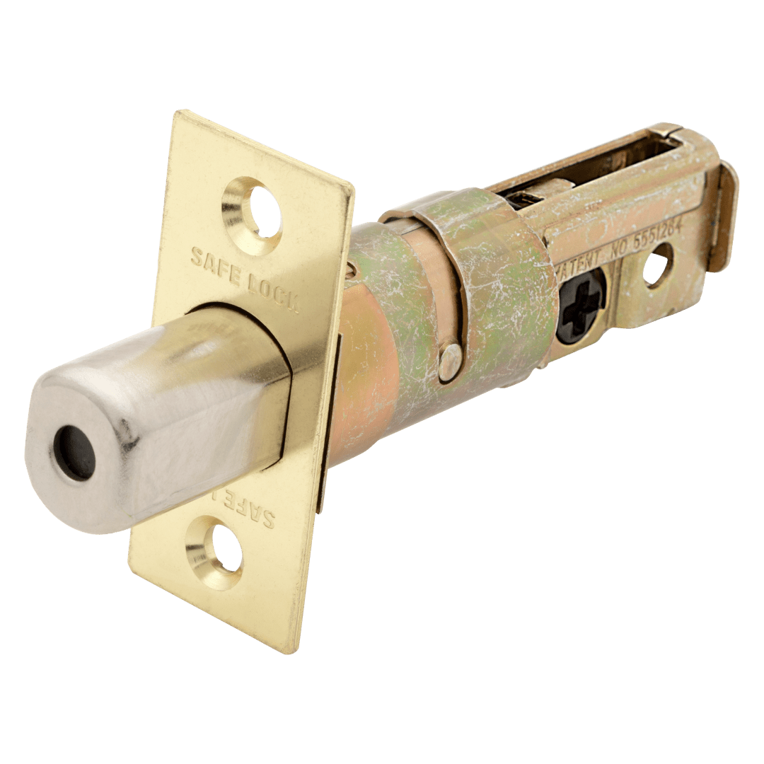 Square Corner Adjustable Deadbolt Latch for Polished Brass Finish