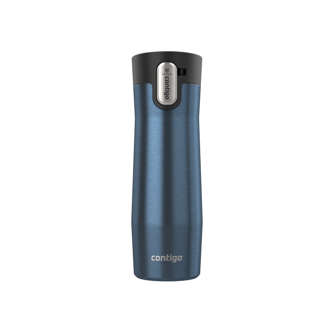 Contigo® Vaso Térmico AUTOSEAL® West Loop, Acero Inoxidable, 591 ml (20 oz), Aislamiento al Vacío y Tapa de Fácil Limpieza, Azul Metalizado
